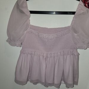 Sunday Best Light Pink Puff Sleeve Blouse